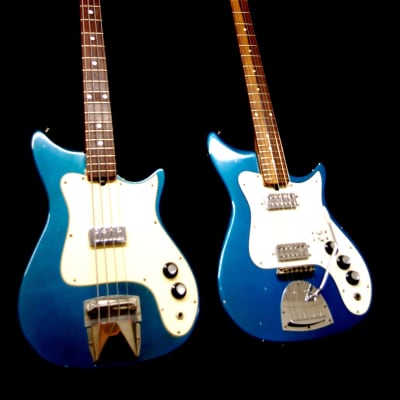 KAPA Continental Bass and Guitar Set.  1969. Vintage & Rare.  Sold together.  Model CO-VI & CO-IV. for sale