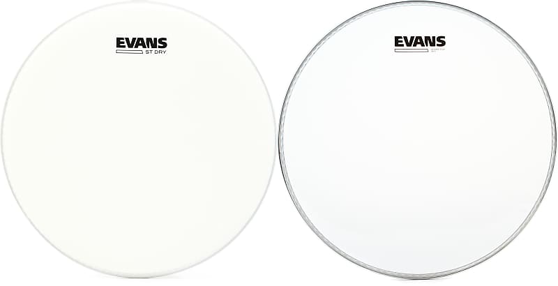 Evans ST Dry Coated Snare Head - 13 inch  Bundle with Evans Snare Side 300 Drumhead - 13 inch image 1