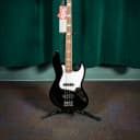 Fender 70s Jazz Bass Electric Guitar with Pau Ferro Fingerboard and Deluxe Gig Bag - Black