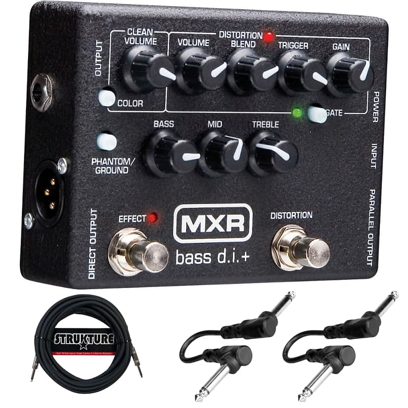 MXR BASS DI M80 Bass DI Bass Distortion Preamp Built in Noise Gate Pedal w-cable image 1