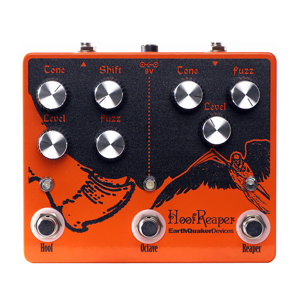 EarthQuaker Devices Hoof Reaper Octave Fuzz Limited Edition Orange with  custom color knobs