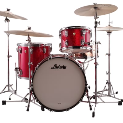 Ludwig Classic Maple Fab Drum Set Red Sparkle image 2
