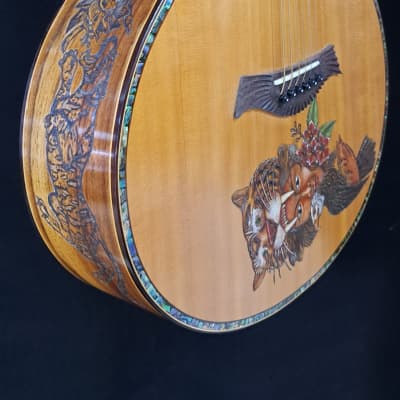 Immagine Blueberry  NEW IN STOCK Handmade Acoustic Guitar Grand Concert  Native Tiger Motif - 8