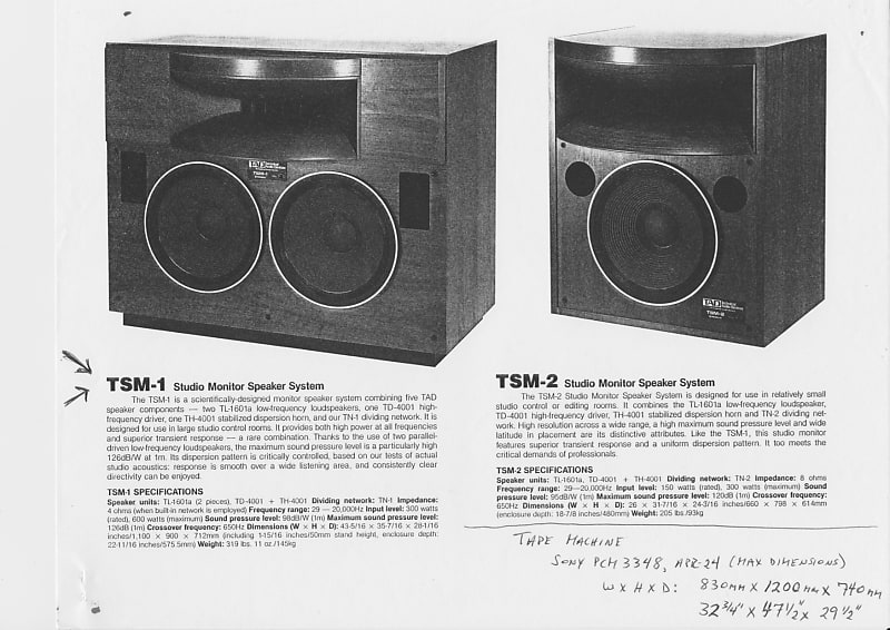 TAD TSM-1 monitor pair