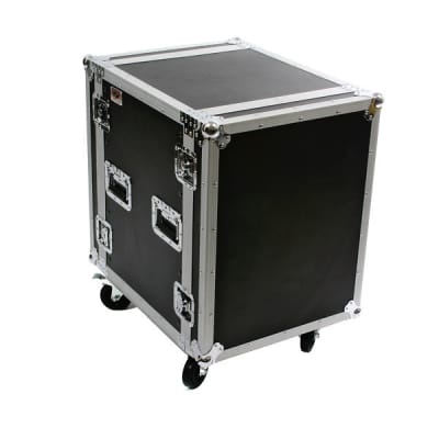 OSP ATA Deluxe 14 Space  Amp Rack Case w/Casters - Front & Back Rails image 1