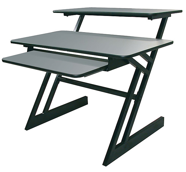 Quik-Lok Z-250-BKGR Studio Triple-Shelf Workstation Table image 1