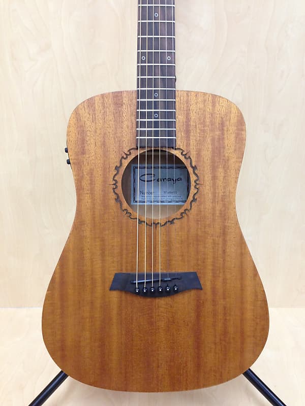 Caraya 36 All Mahogany Travel Acoustic Guitar w/Built-in EQ,Tuner+Free Gig  Bag Safair 36” EQ