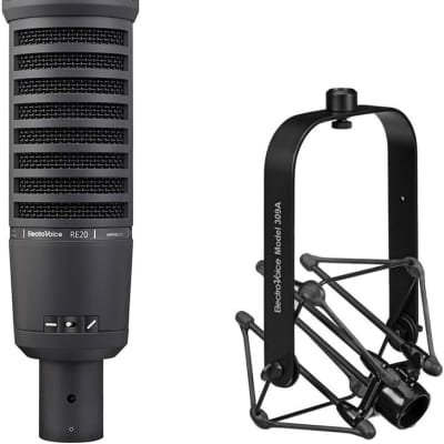 Electro-Voice RE20 Broadcast Announcer Microphone with Variable-D (Black) with Electro-Voice 309A Suspension Shock Mount