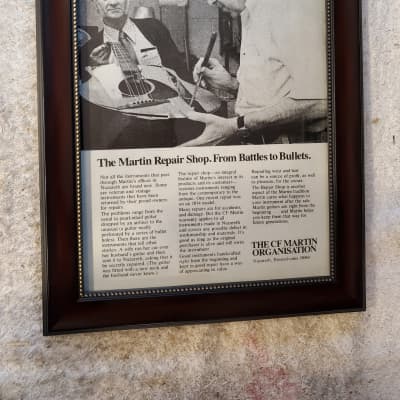 1977 Martin Guitars Promotional Ad Framed Martin Repair Shop Original for sale
