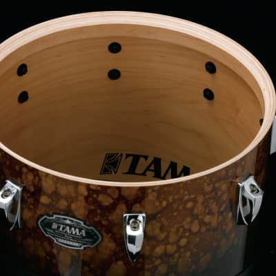 Tama MD680234L-MDR Fieldstar Rudiment Marching Tenor Drum large sextet (Corps-Depth) 6" / 8" / 10" / 12" / 13" / 14" - Molten Dark Raspberry Fade/Chrome HW image 3