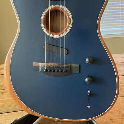 Fender American Acoustasonic Tele Plek’d and Perfected with Locking Tuners! Steel Blue image 2