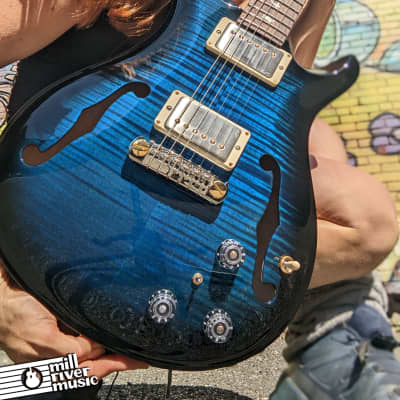 Paul Reed Smith PRS Core Hollowbody II Piezo Electric Guitar Aqua Black 10-Top image 7