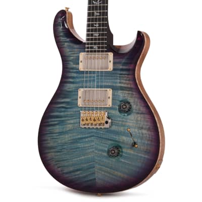 PRS Wood Library Custom 24 Fat Back 10-Top Flame Aquableux Purple Burst w/Figured Stained Neck & African Blackwood Fingerboard (Serial #0380244) image 2