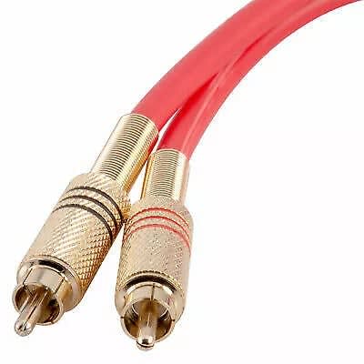 Premium 6 Foot Dual Rca Male To Dual Rca Male Audio Patch Cable - Red image 2