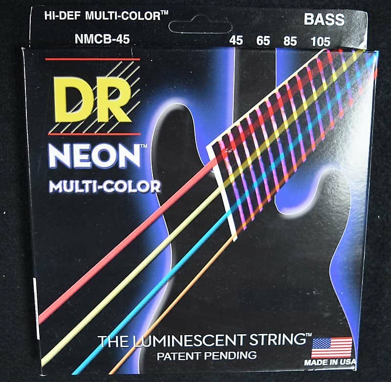 DR Neon Multi-Color Bass Strings, 45-105 image 1