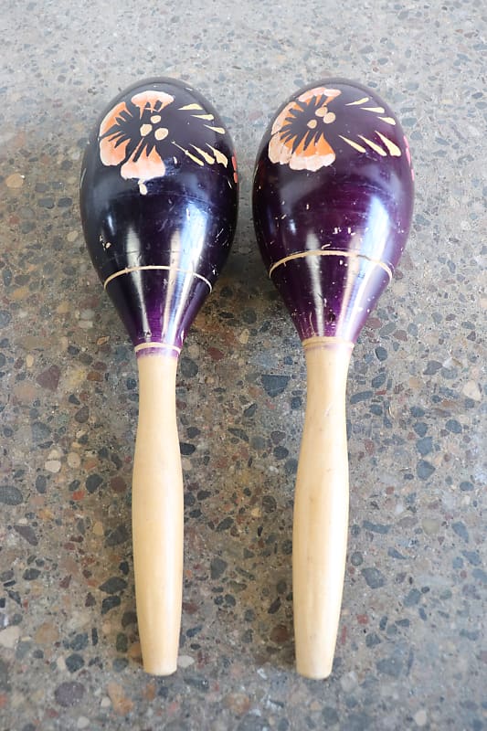 Wood Maracas Hand Painted Reverb
