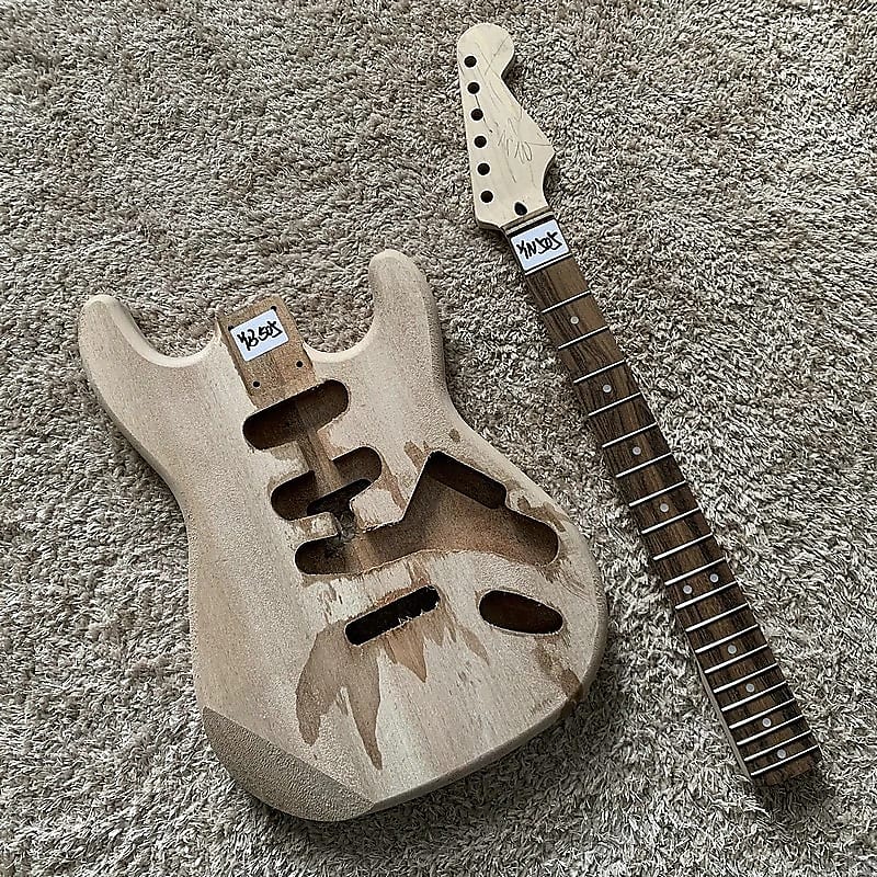Unfinished Mahogany Guitar Strat Style Guitar Body with Reverb UK