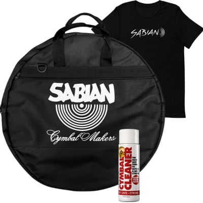 Sabian Basic Nylon Cymbal Bag, with Sabian T-Shirt (Large) and SC1 Cymbal Cleaner, 22" image 2