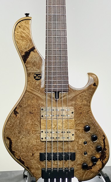 Maruszczyk Frog: Headless Custom 5-String Bass Maple Burl Top & Ramp image 1