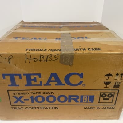TEAC X-1000R BL Reel-To-Reel w Case, Org Take-Up, Hubs, Dust Cover, Stand,  Boxes