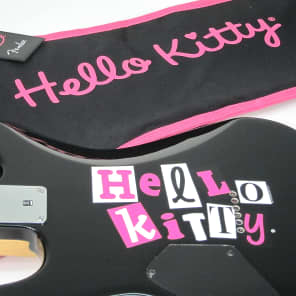 Beautiful Fender Hello Kitty Licensed Stratocaster Guitar with Black & Pink Hello Kitty Gig Bag! image 16