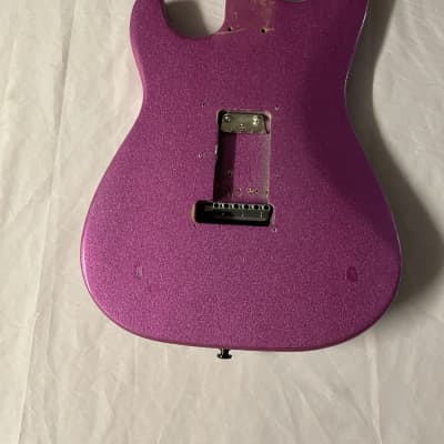 Unbranded Stratocaster Style Electric Guitar Body 2000s - Bubblegum Pink Sparkle image 2