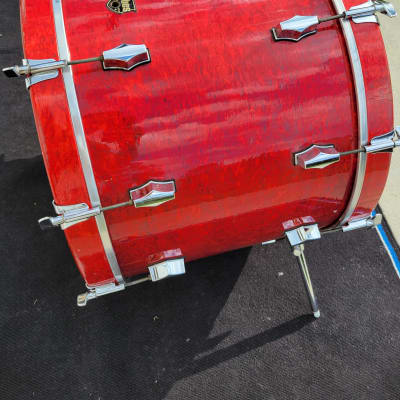 Fibes Austin Era 22x18 Bass Drum - Red Birds Eye - (C003-13) image 5