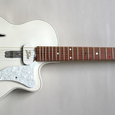 1958 Famos Art-Deco Jazz Thinline (Gibson ES-275 model) - White - Restored and upgraded image 2