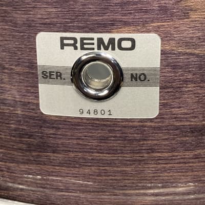 Russ McKinnon's, Tower of Power Remo 13x5.5" Custom Snare Drum 1980's - Purple Stain image 2