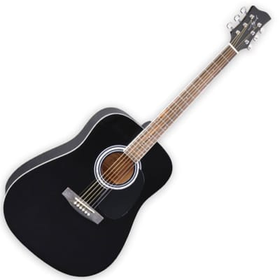 Jay Turser JJ45-BK JJ-45 Series Dreadnought Mahogany Neck 6-String Acoustic Guitar - Black image 5