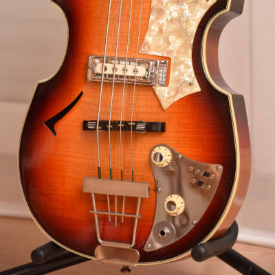 Hüttl Beat Bass Model 802 – 1960s German Vintage Archtop Beatles Bass Guitar / Gitarre image 3