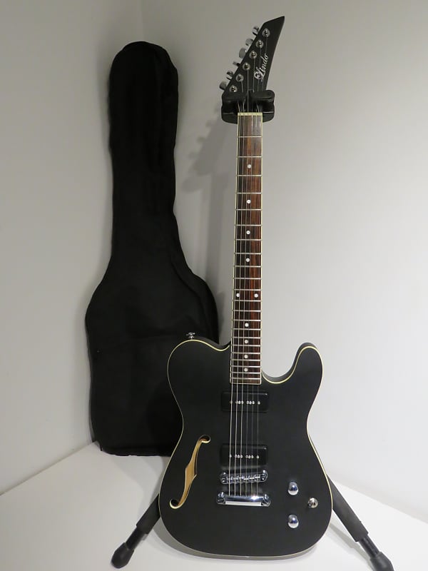 Lindo Dark Defender Semi Chambered Electric Guitar Thinline in Matte Black image 1