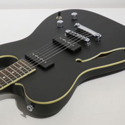 Lindo Dark Defender Semi Chambered Electric Guitar Thinline in Matte Black image 7