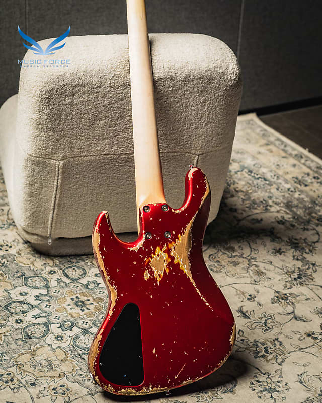 Xotic XJ-1T 5 String Heavy Aged-Candy Apple Red w/Matching