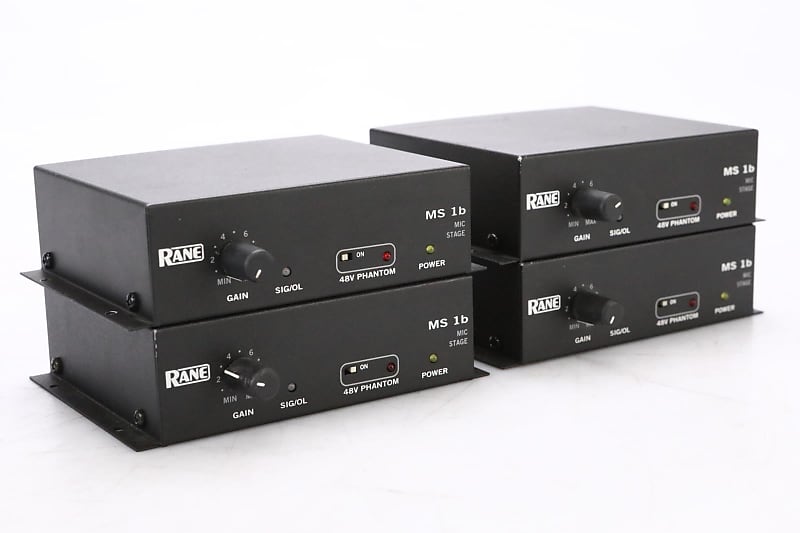 4 Rane MS 1b Microphone Mic Preamp Preamplifier w/ 2 Rack Shelves
