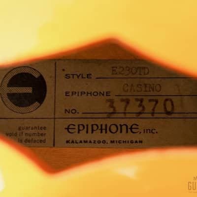 1961 Epiphone Casino E-230TD Vintage Electric Guitar Royal Tan, First-Year w/ Case image 6