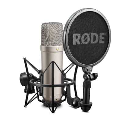 RØDE NT1A Large-Diaphragm Cardioid Condenser Microphone with Shock Mount, Pop Filter, XLR Cable for Music Production, Vocal Recording, Streaming, Podcasting