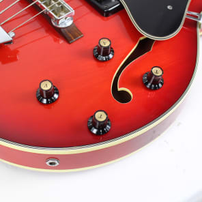 Vintage Epiphone 5120/E Semi-Hollow Body Bass Guitar in Cherry Red image 10