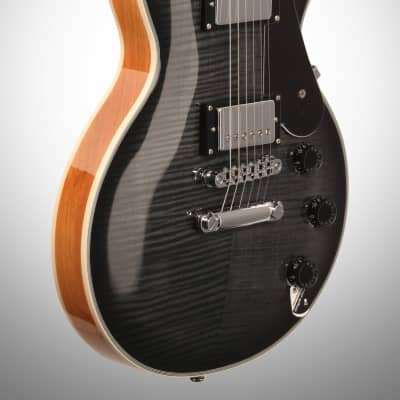 Schecter Solo II Custom Electric Guitar, Transparent Black Burst, Chrome Hardware image 3