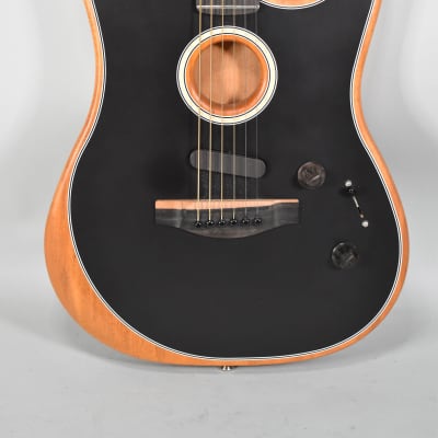 2021 Fender Acoustasonic Stratocaster Black Finish Acoustic Electric w/Bag image 2