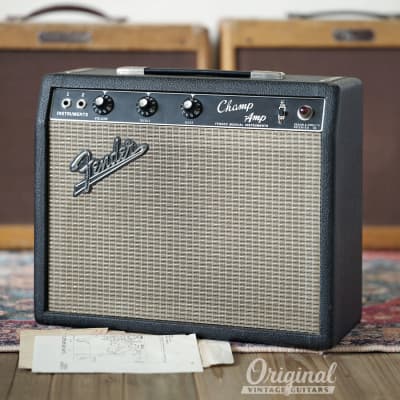 Serviced 1966 Fender Champ Amplifier with circuit diagram image 2