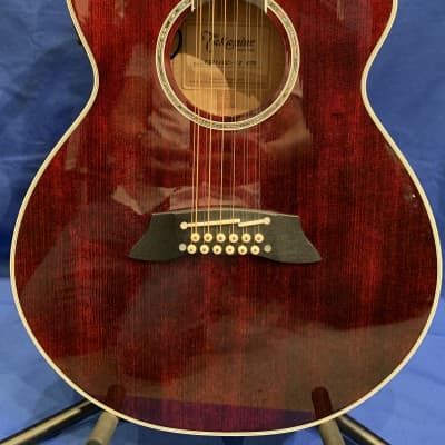 Takamine TSP158C-12 Thinline 12-String Acoustic Guitar See Thru Red Gloss image 1