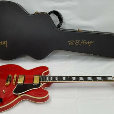 2007 Gibson Lucille B.B. King Cherry Red and Gold Hardware Guitar Signature LOA image 2