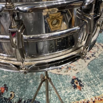 Ludwig Pre-Serial Aluminum 410 Super-Sensitive 5x14" Snare Drum. Brass Bottom Hoop. image 6