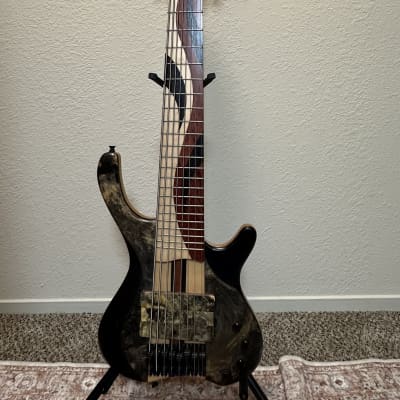 Mg Bass Desert Buckeye Burl 8 string bass image 1