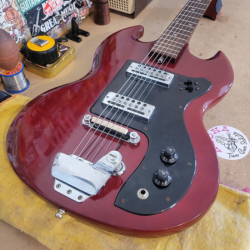 Teisco SG Baritone Rubber Bridge 1960s modified short scale