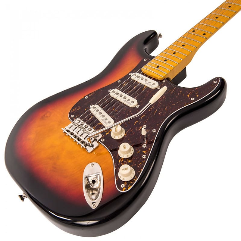 NEW! Vintage Brand V6M V6MSSB strat SSS electric guitar in sunburst finish image 1