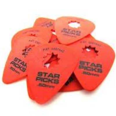 Everly Star Grip Guitar Pick Dozen Orange, .60mm image 2