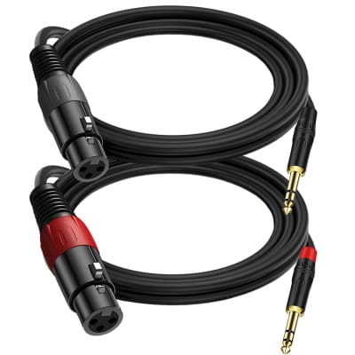 Xlr To 1/4 Inch (6.35Mm) Trs Cable, Balanced Xlr Female To 1/4