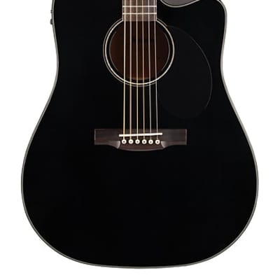 Jasmine JD39CE-BLK Dreadnought Cutaway Spruce Top 6-String Acoustic-Electric Guitar w/Hardshell Case image 12